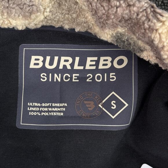 Burlebo Jacket Mens Small Camo Sherpa Quarter Zip Anorak Fleece Outdoors HuntNEW - Picture 3 of 11